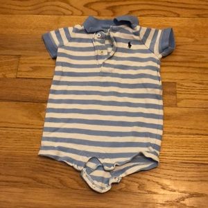 Light blue and white stripes Ralph Lauren summer 3m baby romper